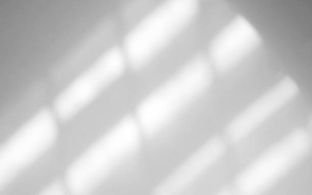 Effetto sovrapposizione ombra naturale finestra su sfondo texture bianco, per sovrapposizione su presentazione prodotto, sfondo e mockup - foto stock