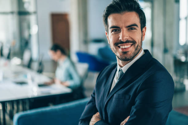 istock Confident and smiling businessman 1213527585