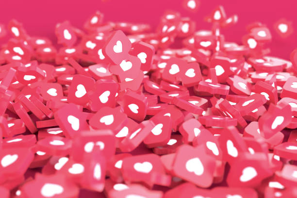 istock 3d rendering Social media notification icon. Like, comment, like icon. stock photo 1213533042