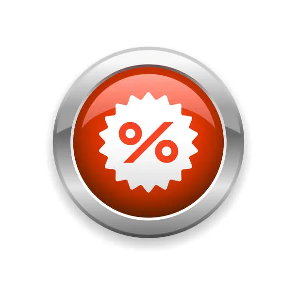Vector illustration of Percentage and Sale Glossy Icon