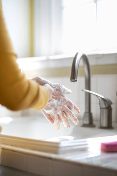 Woman Washing Her Hands for Sanitation