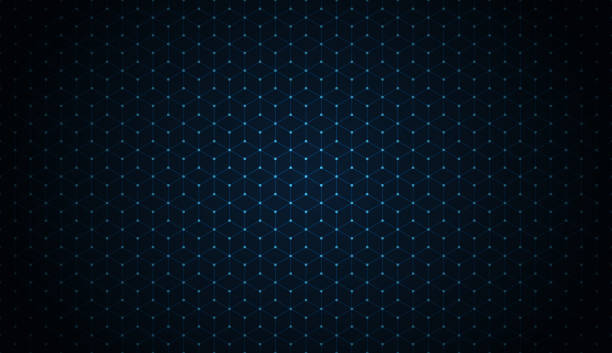 dark blue blockchain technology background with dots and hexagons dark blue blockchain technology background with dots and hexagons banking borders stock illustrations