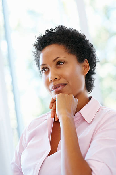 istock Thoughtful woman looking into distance 121355026
