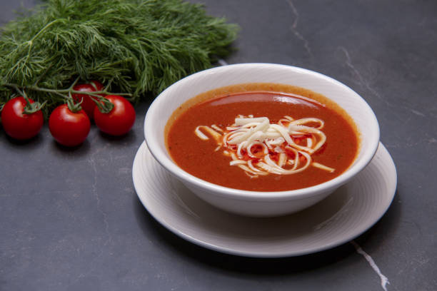 tomato soup with cheese from turkish cuisine