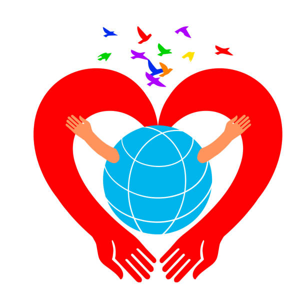 istock Save the Earth icon. Hands in the form of a heart hug the globe. 1213555363