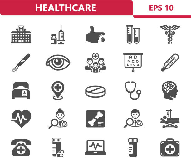 ilustrações, clipart, desenhos animados e ícones de ícones da assistência à saúde - pulse trace taking pulse computer monitor healthcare and medicine