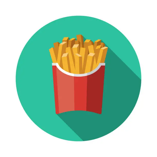 Vector illustration of French Fries Processed Food Icon