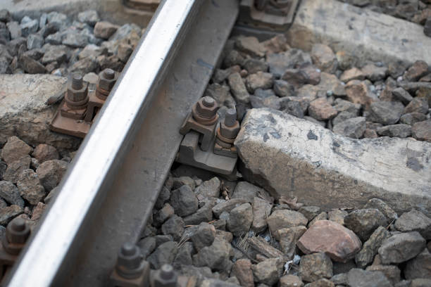 istock Damaged rail. Threat to passenger and freight traffic. 1213557516
