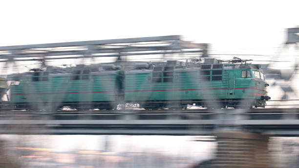 istock The high-speed train passes through the bridge. 1213558395