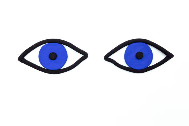 Eye close up with camera lens as iris