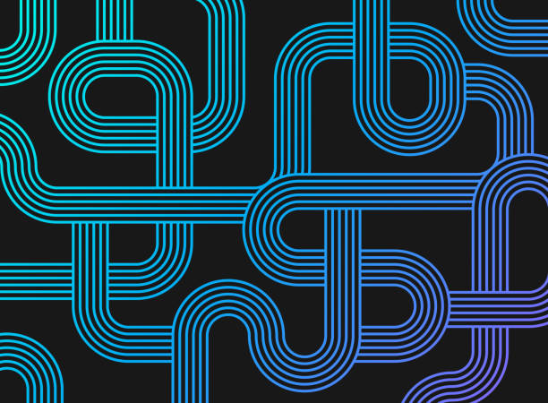 maze lines abstrakter hintergrund - labyrinth stock-grafiken, -clipart, -cartoons und -symbole