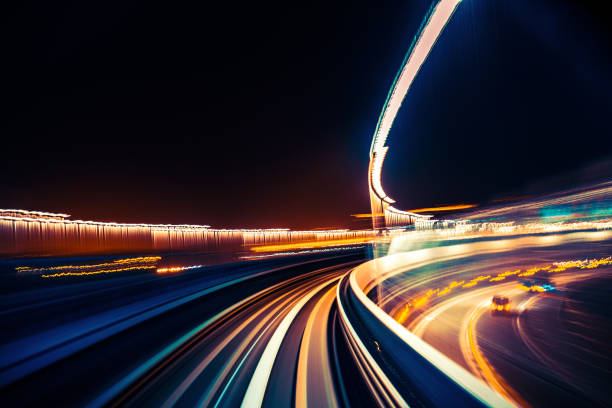 istock abstract motion-blurred view from the front of a train 1213570021