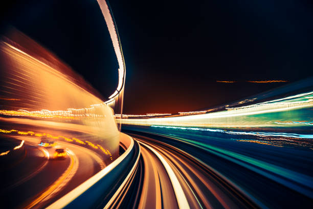 istock abstract motion-blurred view from the front of a train 1213571001