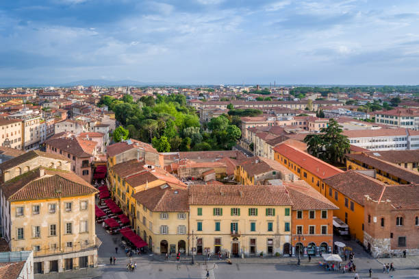istock Piazza del Duomo street aerial view 1213572348