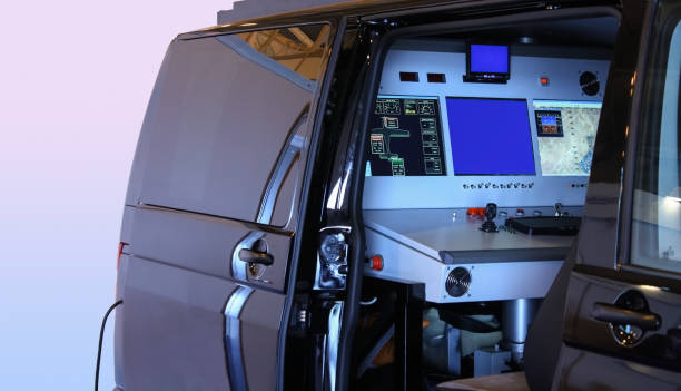 istock Modern mobile control center for unmanned aerial vehicles from the inside 1213572741