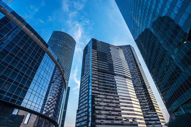 istock Modern skyscrapers at business district 1213577338