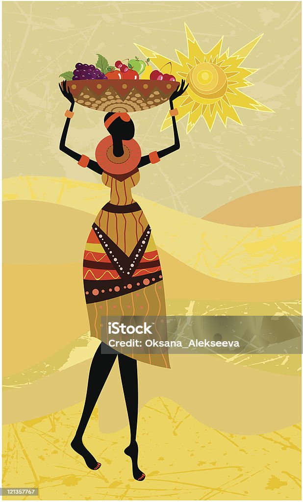 Встроенная африканских женщин - Векторная графика Аборигенная культура роялти-фри