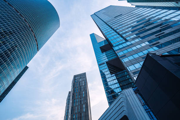 istock Modern skyscrapers at business district 1213577877