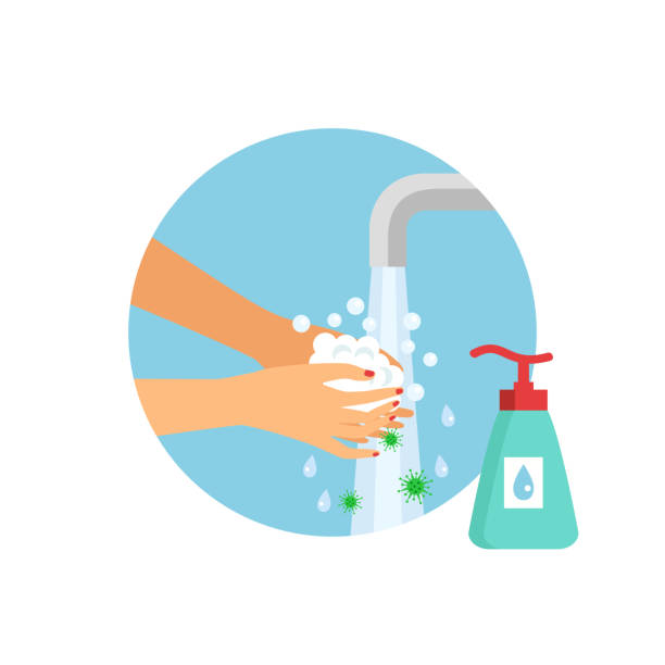 istock Washing hands.Hygiene and health care concept. vector 1213578025