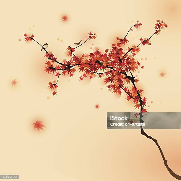 Albero Di Acero In Autunno Rosso - Immagini vettoriali stock e altre immagini di Cultura giapponese - Cultura giapponese, Acero giapponese, Giappone