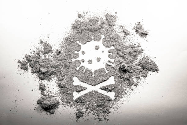 istock Coronavirus germ bacteria microorganism and death danger bones as covid-19 kill risk 1213581399