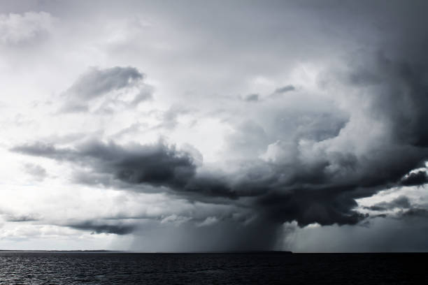 Typhoon over open water stock photo
