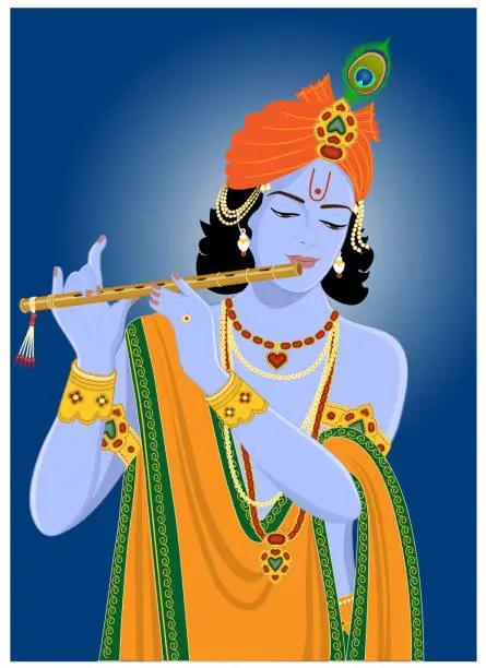 Vector illustration of Krishna