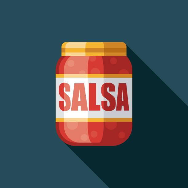 살사 조미료 아이콘 - tomato sauce jar stock illustrations