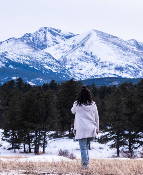 istock Woman looking at the mountain. 1213583449