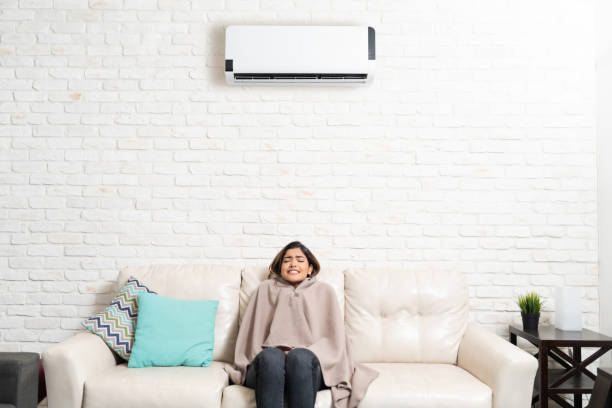 istock Latin Woman Feeling Cold At Home 1213583875