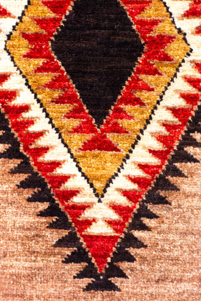 istock Traditional Vibrant Mexican Wool Woven Rug/Textile Detail (Close-Up) 1213595401
