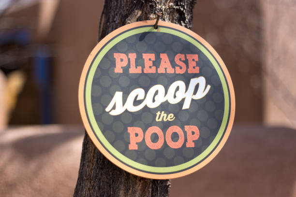 istock Sign on Tree: PLEASE SCOOP THE POOP 1213595469