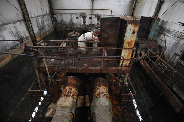 istock Abandoned pumping station in Chernobyl zone 1213597533