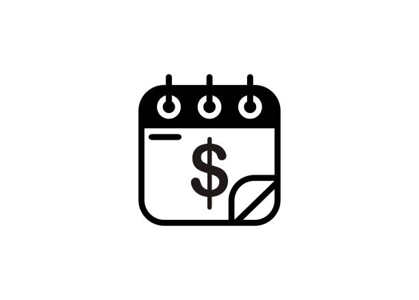 ilustrações de stock, clip art, desenhos animados e ícones de monthly financial. simple illustration in black and white - monthly