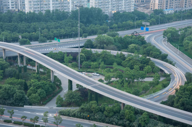 istock Urban overpass road traffic 1213601061