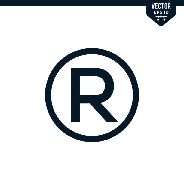 r-innenkreis im zusammenhang mit registriertem zeichen - symbol sign vector letter r stock-grafiken, -clipart, -cartoons und -symbole