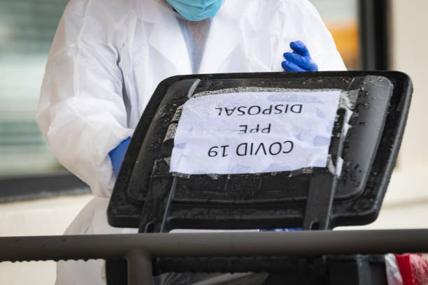 COVID-19 test disposal stock photo