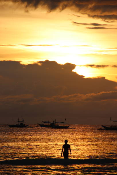 philippine boracay white beach sunset sailing
