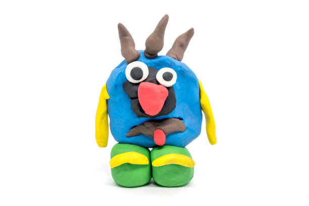 istock Play dough monster on white background 1213613940