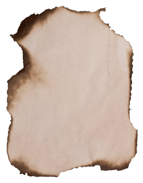 Burnt paper on white Burnt paper isolated on white background at the edge of burnt frame grunge stock pictures, royalty-free photos & images