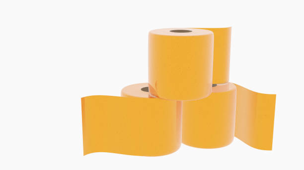 gold toilet paper. Concept of the price idea , illustration of high demand. gold toilet paper. Concept of the price idea , illustration of high demand. Isolated on white background. insufficient funds stock pictures, royalty-free photos & images