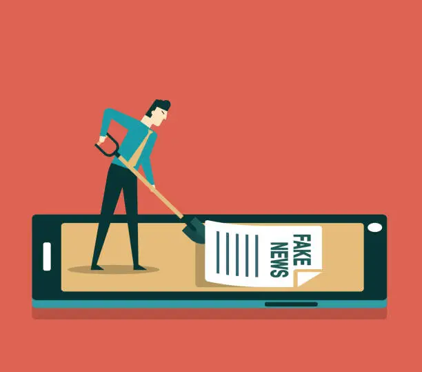 Vector illustration of Smartphone with cleaning - Businessman