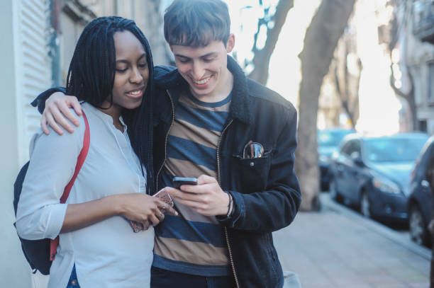 istock Cute, mixed race couple 1213636256