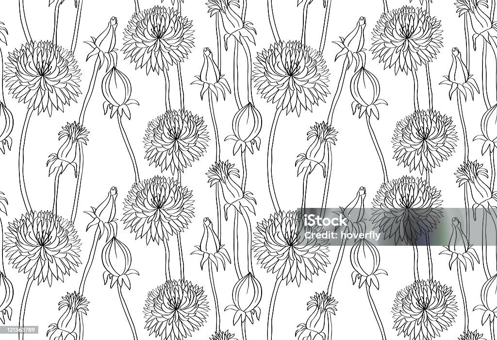 Floral seamless pattern with hand drawn dandelions  Abstract stock vector