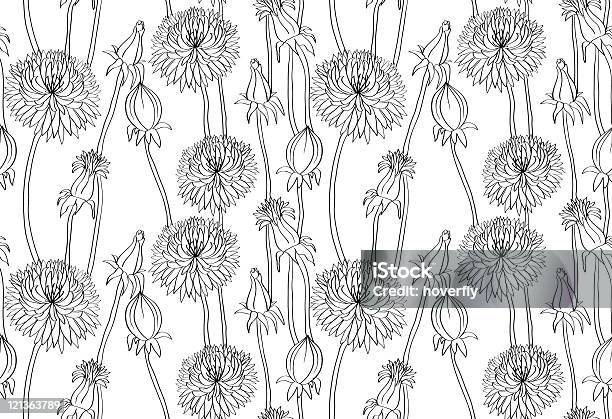 Floral Seamless Pattern With Hand Drawn Dandelions Stock Illustration - Download Image Now - Abstract, Backgrounds, Black Color