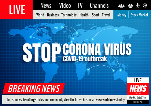 Stop Coronavirus disease, news cover template background, Vector illustration.