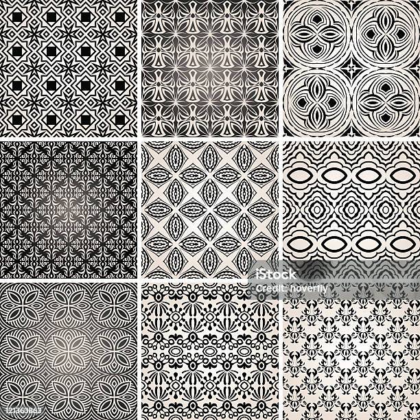 Set Of 9 Seamless Patterns Stock Illustration - Download Image Now - Abstract, Backgrounds, Color Image