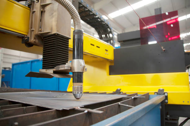 istock High precision CNC laser welding metal sheet, high speed cutting. 1213639872