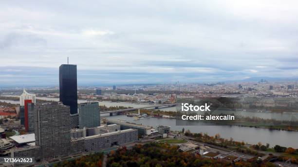 Aerial View Of Vienna Cityscape Stock Photo - Download Image Now - Above, Aerial View, Aircraft Point of View