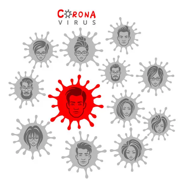 Vector illustration of Global Infection and Transmission of New Coronavirus